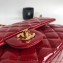 Chanel Patent Leather Medium Classic Flap Bag A1112 Red/Gold