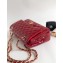 Chanel Patent Leather Medium Classic Flap Bag A1112 Red/Gold