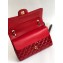 Chanel Patent Leather Medium Classic Flap Bag A1112 Red/Gold