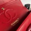 Chanel Patent Leather Medium Classic Flap Bag A1112 Red/Gold