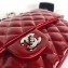 Chanel Patent Leather Medium Classic Flap Bag A1112 Red/Silver