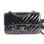 Chanel Patent Leather Small Classic Flap Bag A1116 Chevron Black