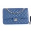 Chanel Pearl Caviar Calfskin Medium Classic Flap Bag A1112 Navy Blue