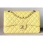 Chanel Pearl Caviar Calfskin Medium Classic Flap Bag A1112 Light Yellow