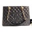 Chanel Caviar Leather GST Shopping Tote Bag A50995 Black/Gold
