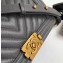Chanel Caviar Leather Chevron Boy Flap Medium Bag Gray/Gold