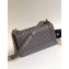 Chanel Caviar Leather Chevron Boy Flap Medium Bag Gray/Gold