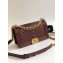 Chanel Caviar Leather Chevron Boy Flap Medium Bag Burgundy/Gold