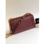 Chanel Caviar Leather Chevron Boy Flap Medium Bag Burgundy/Gold