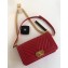 Chanel Caviar Leather Chevron Boy Flap Medium Bag Red/Gold