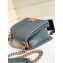 Chanel Caviar Leather Chevron Boy Flap Medium Bag Gray Green/Gold