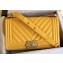 Chanel Caviar Leather Chevron Boy Flap Medium Bag Yellow/Gold