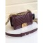 Chanel Caviar Leather Chevron Boy Flap Small Bag Burgundy/Gold