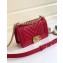 Chanel Caviar Leather Chevron Boy Flap Small Bag Red/Gold