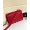 Chanel Caviar Leather Chevron Boy Flap Small Bag Red/Gold