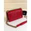 Chanel Caviar Leather Chevron Boy Flap Small Bag Red/Gold