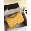 Chanel Caviar Leather Chevron Boy Flap Small Bag Yellow/Gold