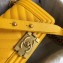 Chanel Caviar Leather Chevron Boy Flap Small Bag Yellow/Gold