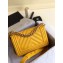 Chanel Caviar Leather Chevron Boy Flap Small Bag Yellow/Gold