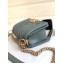 Chanel Caviar Leather Chevron Boy Flap Small Bag Gray Green/Gold
