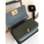 Chanel Caviar Leather Chevron Boy Flap Small Bag Gray Green/Gold