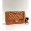 Chanel Grained Caviar Leather Medium Classic Flap Bag A1112 Caramel with Silver Hardware
