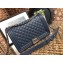 Chanel Caviar Leather Boy Flap New Medium Bag Navy Blue/Silver