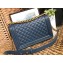 Chanel Caviar Leather Boy Flap New Medium Bag Navy Blue/Gold