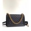 Chanel Caviar Leather Boy Flap New Medium Bag Black/Gold