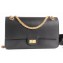 Chanel Calfskin Nude 2.55 Reissue Size 226 Bag Black