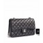 Chanel Lambskin Jumbo Classic Flap Bag A1113 Black/Silver