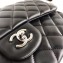 Chanel Lambskin Jumbo Classic Flap Bag A1113 Black/Silver