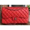 Chanel Lambskin Jumbo Classic Flap Bag A1113 Red