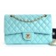 Chanel Lambskin Medium Classic Flap Bag A1112 Tiffany Blue