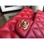 Chanel Lambskin Medium Classic Flap Bag A1112 Red