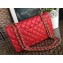 Chanel Lambskin Medium Classic Flap Bag A1112 Red