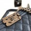 Chanel Caviar Leather Boy Flap Small Bag Navy Blue/Silver
