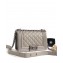 Chanel Caviar Leather Boy Flap Small Bag Pale Gray/Silver