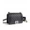 Chanel Caviar Leather Boy Flap Small Bag Black/Silver