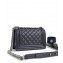 Chanel Caviar Leather Boy Flap Small Bag Black/Silver