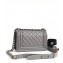 Chanel Lambskin Boy Flap Small Bag Gray/Silver