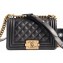 Chanel Lambskin Boy Flap Small Bag Black/Gold
