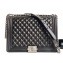 Chanel Lambskin Boy Flap Large Bag Black/Silver