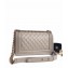 Chanel Caviar Leather Boy Flap Medium Bag Pale Gray/Gold