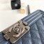 Chanel Caviar Leather Boy Flap Medium Bag Navy Blue