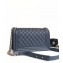 Chanel Caviar Leather Boy Flap Medium Bag Navy Blue
