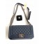 Chanel Caviar Leather Boy Flap Medium Bag Navy Blue