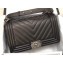 Chanel Lambskin Chevron Boy Flap Medium Bag Black