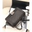 Chanel Lambskin Chevron Boy Flap Medium Bag Black