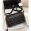 Chanel Lambskin Chevron Boy Flap Medium Bag Black
